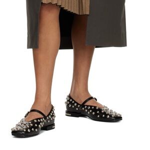 TOGA Pulla Black Studded Mary Jane Loafers